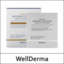 [WellDerma] ★ Sale 83% ★ (jh) Premium Sapphire Collagen Impact Fitting Mask (25g*4ea) 1 Pack / Box 40 / 5915(7) / 65,000 won()