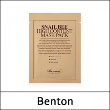 [BENTON] ★ Big Sale 53% ★ (sc) Snail Bee High Content Mask Pack Sheets (20g * 10ea) 1 Pack / EXP 2024.11 / 811/31150(6) / 25,000 won(6)