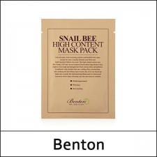 [BENTON] ★ Big Sale 80% ★ (sc) Snail Bee High Content Mask Pack Sheets (20g*10ea) 1 Pack / EXP 2024.11 / no case / 811/31199(6) / 25,000 won(6)