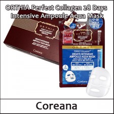 [Coreana] (sg) ORTHIA Perfect Collagen 28 Days Intensive Ampoule Aqua Mask (25ml*10ea) 1 Pack / Exp 2024.10 / (bo) 711 / 80199(4) / 5,000 won(R)